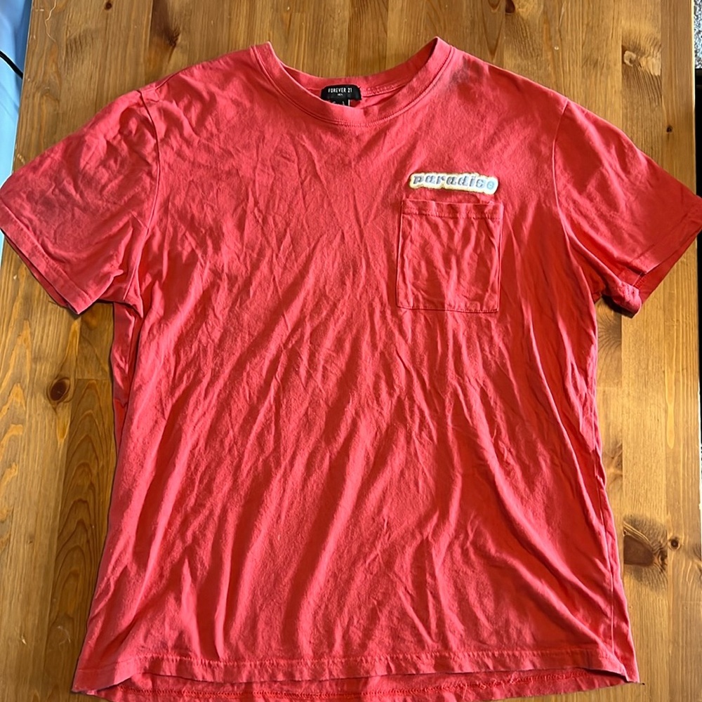 Forever 21 T-shirt Patchwork Red Paradise
